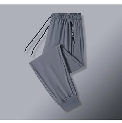Ice Silk New Pants for Men's Summer Thin Style Sports Quick Dried Straight Leg Draping Wide Leg Pants Casual Long Pants for Men