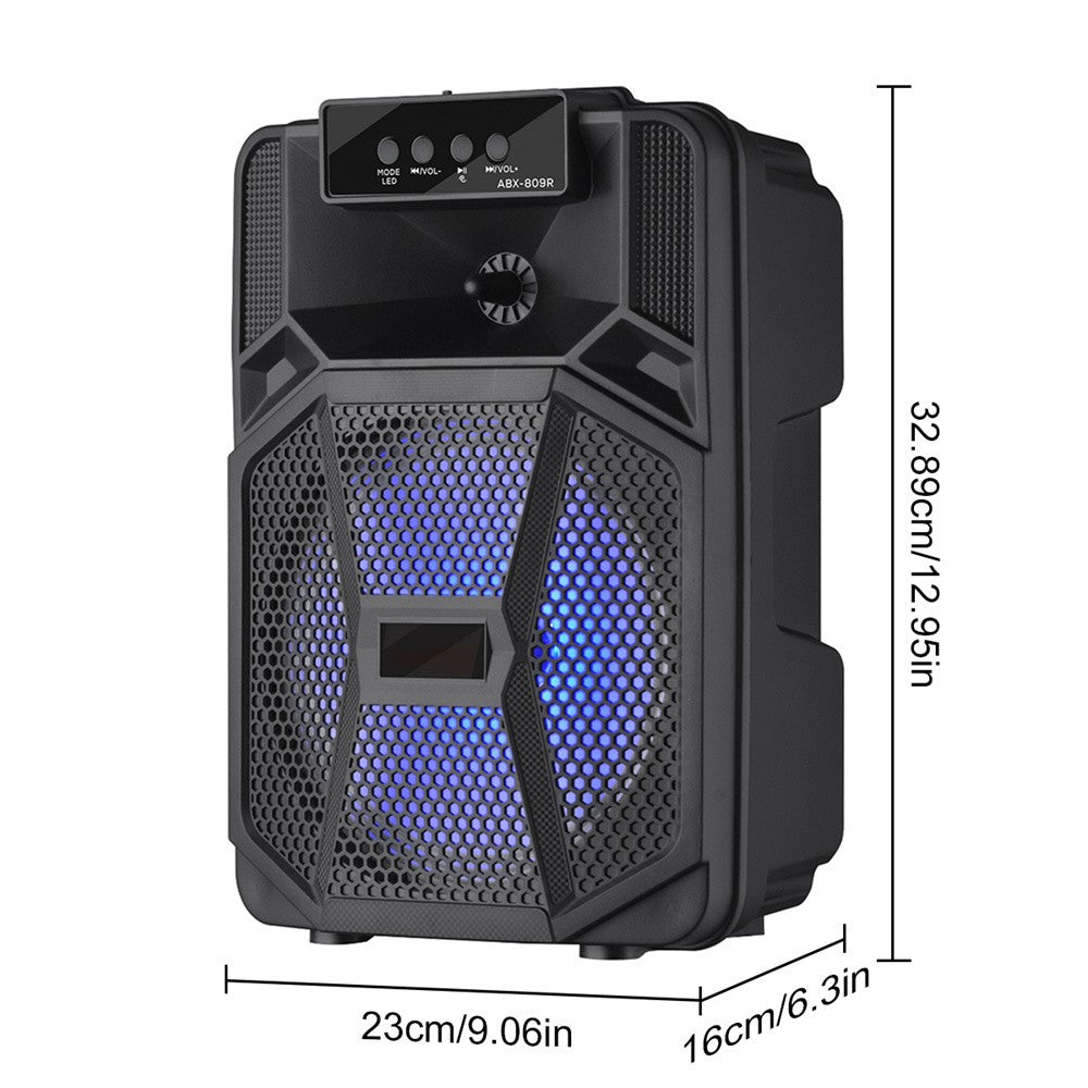 Caixa de Som Portátil Sem Fio Bluetooth 1000W Grande Luz LED Estéreo para Festa FM Karaokê Subwoofer 8 polegadas com Microfone e Controle Remoto