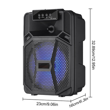 Caixa de Som Portátil Sem Fio Bluetooth 1000W Grande Luz LED Estéreo para Festa FM Karaokê Subwoofer 8 polegadas com Microfone e Controle Remoto