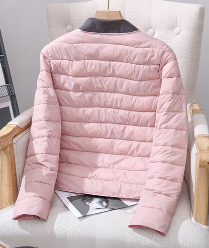 2025 New Lightweight Down Cotton Coat Women Autumn Winter Long Sleeve Slim Warm Parkas Female Portable Packable Ski Short Jacket