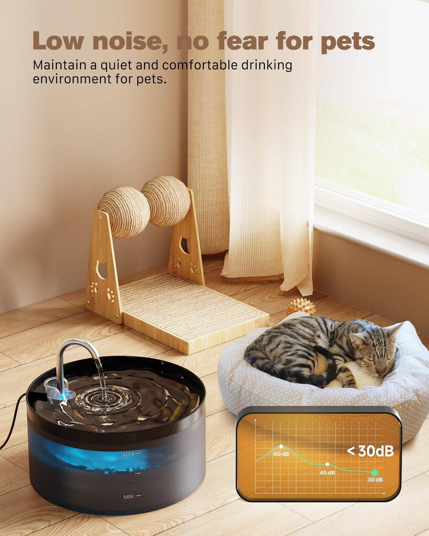 Bebedouro automático para animais de estimação 2,1L Bomba ultra silenciosa torneira para gatos adequado para cães e gatos com sensor USB elétrico