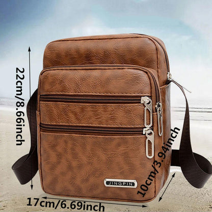 PU Leather Mens Sling Bag Messenger Shoulder Crossbody Bags Large Capacity Multifunctional Work Handbag For Daily Use