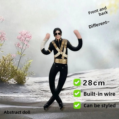 New Style  Michael Jackson Cosplay Prop Doll Plush Stuffed Figure Dolls Room Decoration Abstract Joint Mobility Props Gift