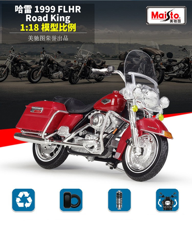 Maisto 1:18 Harley Davidson 1999 FLHR Road King Liga Clássica Modelo de Moto Simulação Metal Brinquedo Modelo de Moto Presentes para Crianças