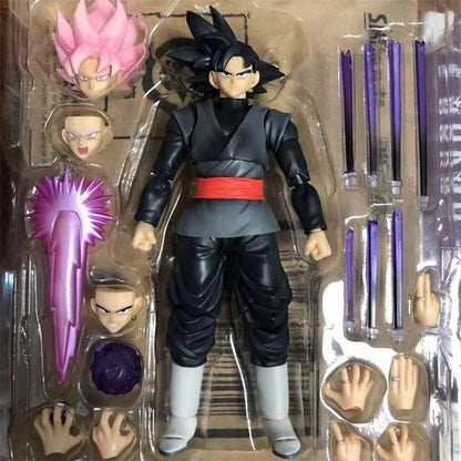 Novo Boneco Articulado de Anime Dragon Ball Black Goku Zamasu de 14cm - Versão Filme Super Saiyajin Dbz com Vários Acessórios