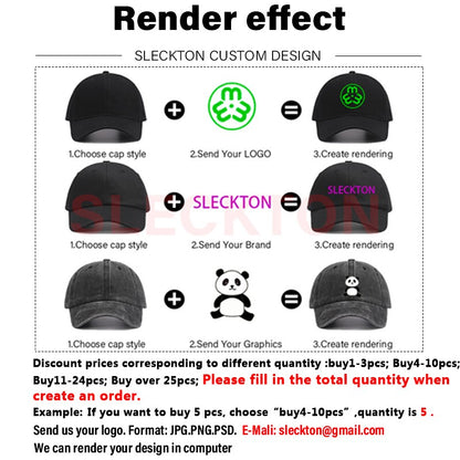 SLECKTON Custom Logo Embroidery Quick-Dry Baseball Cap for Summer Protection Breathable Waterproof Design DIY Picture Print