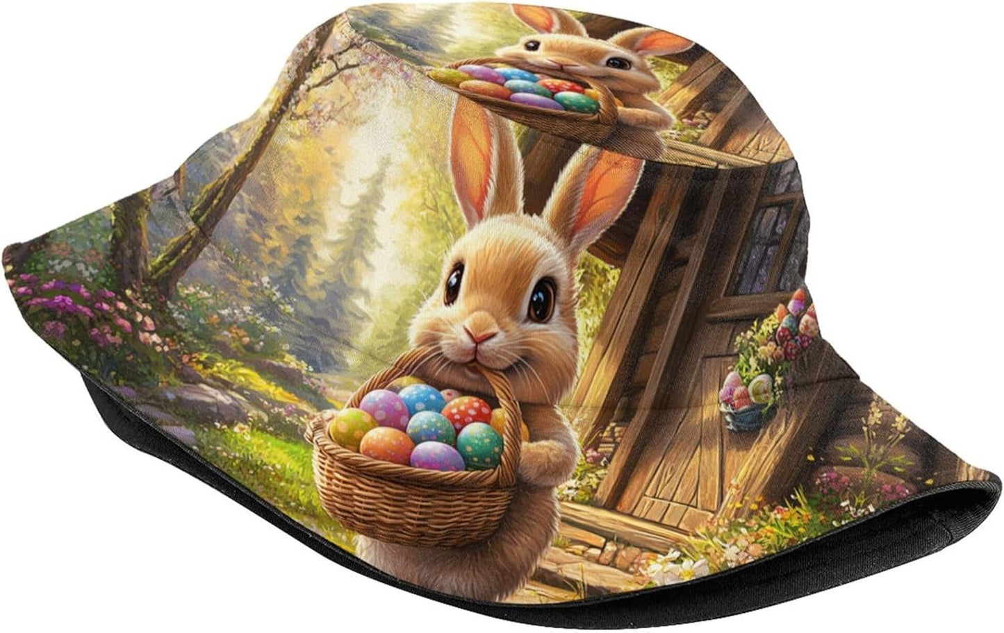 Easter Eggs 4 Bucket Hat for Women Men Summer Travel Beach Sun Cap Easter Hat Outdoor Fisherman Hat Unisex