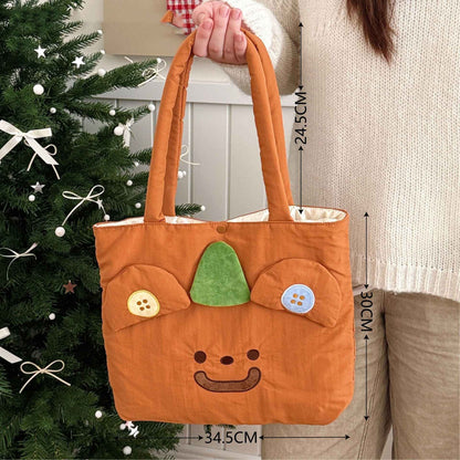 Cute Cartoon Shoulder Bag Versatile Autumn And Winter Casual Outdoor Bag Large Capacity Handbag