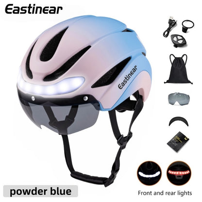 Eastinear Road Bicycle Helmet Rear Led Lights With Turn Signals With Magnetic Googles & Sun Road Bicycle Helmets For Men Women
