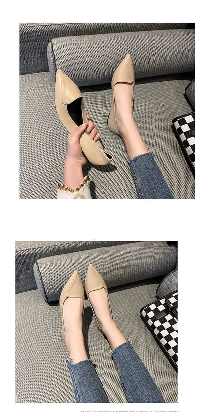 Women Fashion Pointed Toe Slip on Shoes Summer Woman Loafers Comfortable Ladies Yellow Boat Shoes Autumn Flats Zapatos Mujer