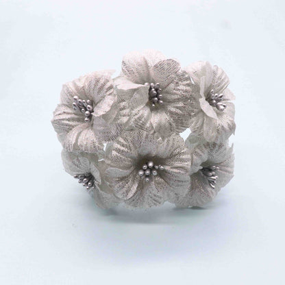 6PC Artificial Flowers Wedding Bouquet Scrapbook Christmas Decoration Wreath Home Garden Silk Stamen Tea Roses Bud Diy Gift Box