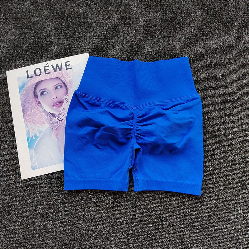 Yoga Shorts Peach Hot Girls Three-Cross Pants High Waist Knitted Pressure Running Sport Elastic Belly Lifting Butt Tight Pants