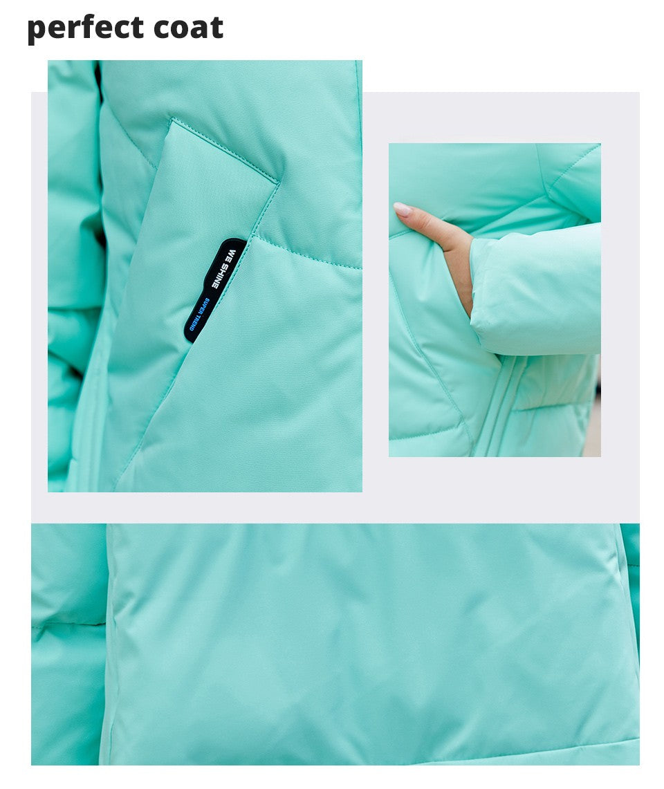 GASMAN 2023 Winter Down Jacket Women Short Classic zipper Design Pocket Stand Collar Hooded Slim Coat Women Parkas  83319