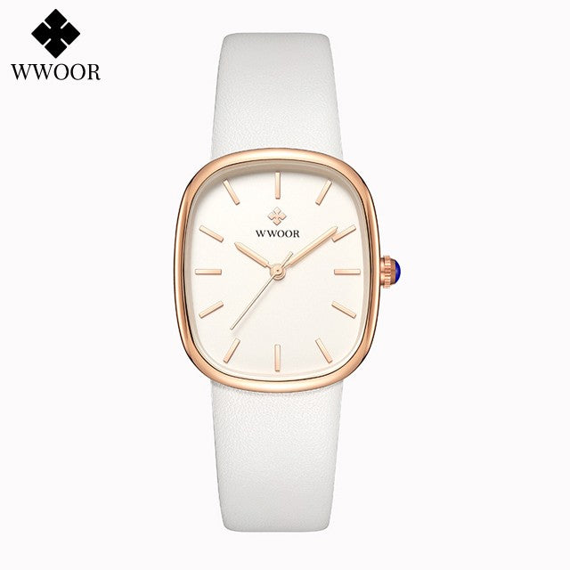 WWOOR New Reloj Fashion Women's Bracelet Watch Luxury Brand Elegant Dress Quartz Clock Waterproof Top Ladies Wristwatch Gift Box