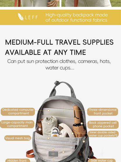 LEFF Women Backpack 15.6 Inch Large Capacity Laptop Backpacks Waterproof Outdoor Commuting Backpack Lightweight Travel Backpacks