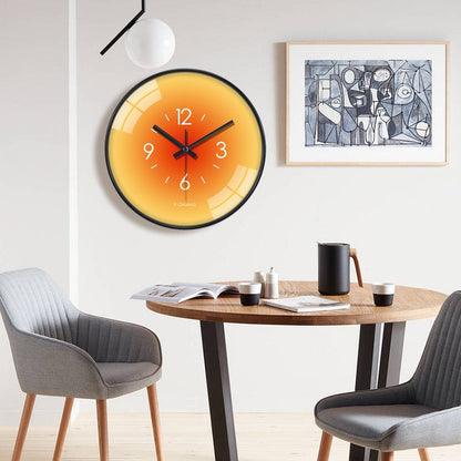 10 Inch Nordic Sunset Wall Clock Fashion Luxury Living Room Non Ticking Creative Fashion Decoration Silent Simple Glass Clock