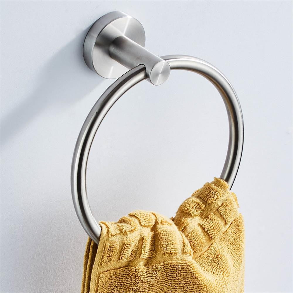 Bathroom Towel Ring Hook Hardware Accessories Storage Holder 304 Stainless Steel Hand Towel Holder Modern Round Towel Hanger