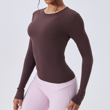 Women Long Sleeve Workout Top Gym Casual Outdoor Top Workout Dry Fit Breathable High Elastic Sports Top Sports Long Sleeved