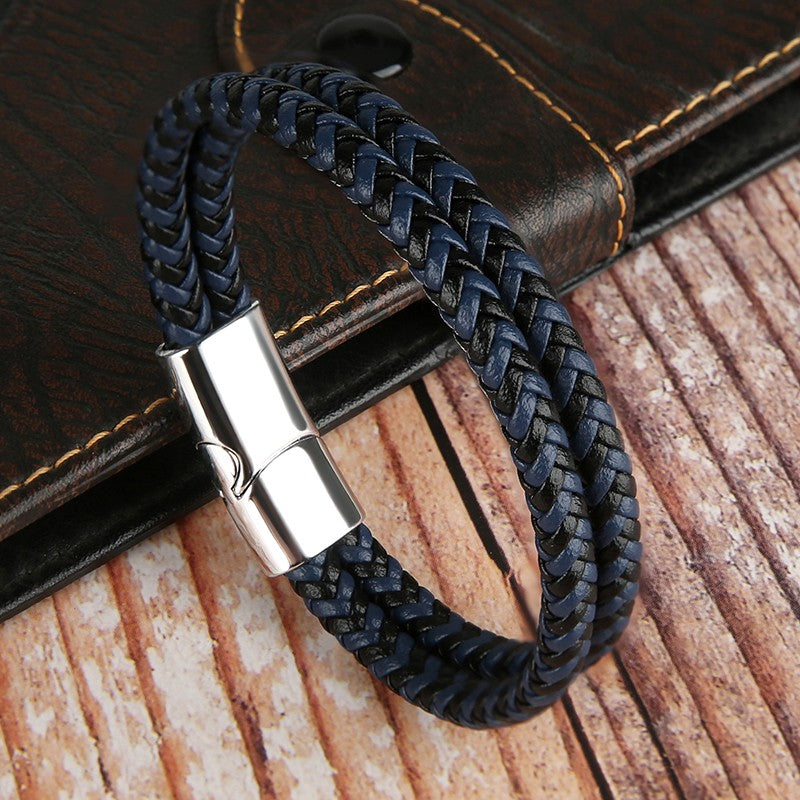 Novos Braceletes e Pulseiras de Couro Genuíno 2025 para Homens e Mulheres Pulseira de Couro de Camada Dupla Joias Artesanais Masculinas Pulseras