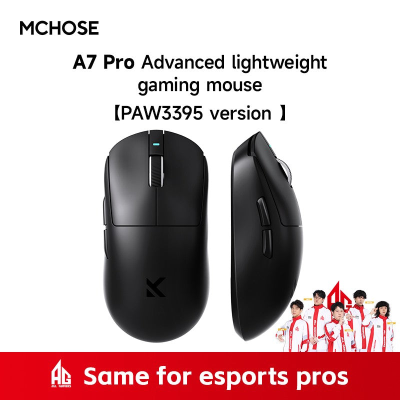 Mouse sem fio MCHOSE A7 Pro Ultra Tri-Mode para jogos E-sports PAW3950 Leve 42000dpi 8K Baixa Latência Ergonômico 500mAh