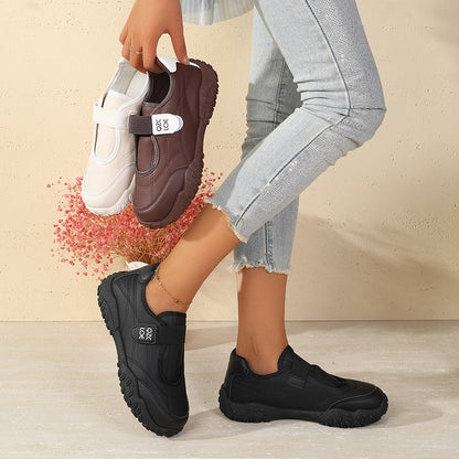 Soft Sole Non-Slip Work Shoes Comfortable for Feet Autumn Winter Women's Black Sneakers Slip-On Waterproof Kitchen Office