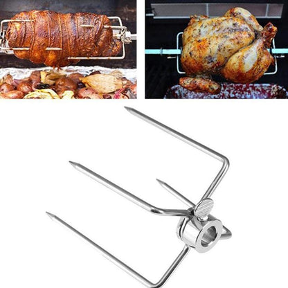 Rotating fix Fork Barbecue Skewer Oven Accessories Food Spit Grill Meat Grade Fork BBQ Forks Skewer Skewer Steel Tool Barbe U9S9