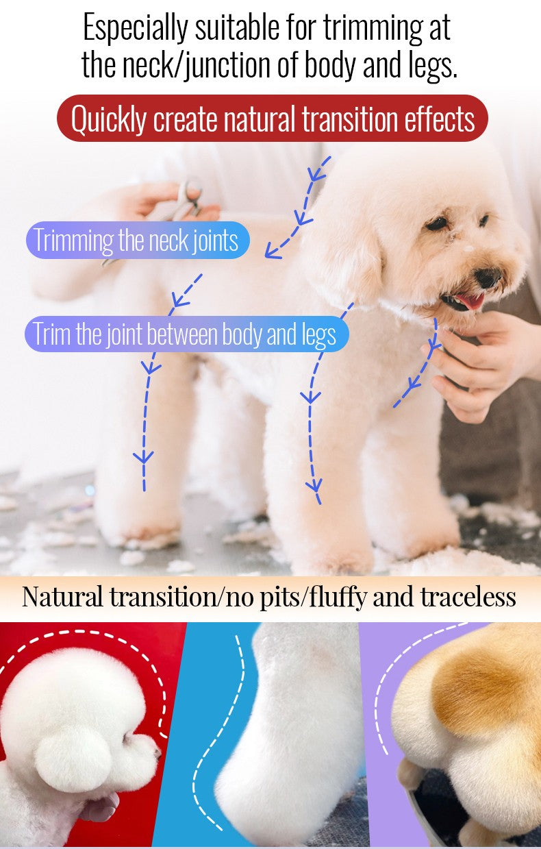 Fenice Tesoura para Tosar Pet Chunker Curva/Reta de 7.0 Polegadas com Dentes 3D Sem Marca de Aço VG10, Parafusos de Rolamento