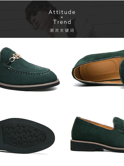 Fashion Brand Men Suede Leather Shoes Comfortable Pointed Social Shoe Male Driving Shoes Luxury Flat Loafers Men zapatos hombre