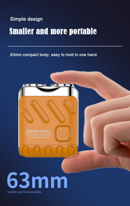 Mini Shaver On-The-Go, Portable Electric Shaver for Men, Dry Shave, USB-C?IPX7 Waterproof Easy Cleaning, Battery Indicator