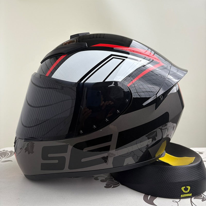 Capacete de Moto Fechado Masculino Feminino DOT Inverno Antiembaçante Impermeável Para Pilotagem De Moto Capacete Motocross