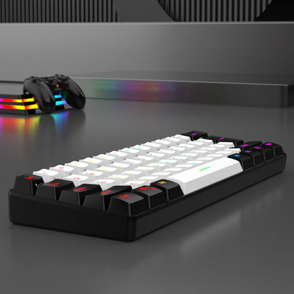 60% wired gaming keyboard, RGB backlight ultra compact mini keyboard, waterproof small compact 61 key keyboard for pc/Mac gamers