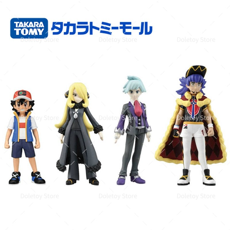 TOMY Pokémon Boneco Treinador Friede Ash Ketchum Leon Liko Cynthia Takara Tomy Bonecos de Ação PVC Série Coleção Monstro Brinquedos