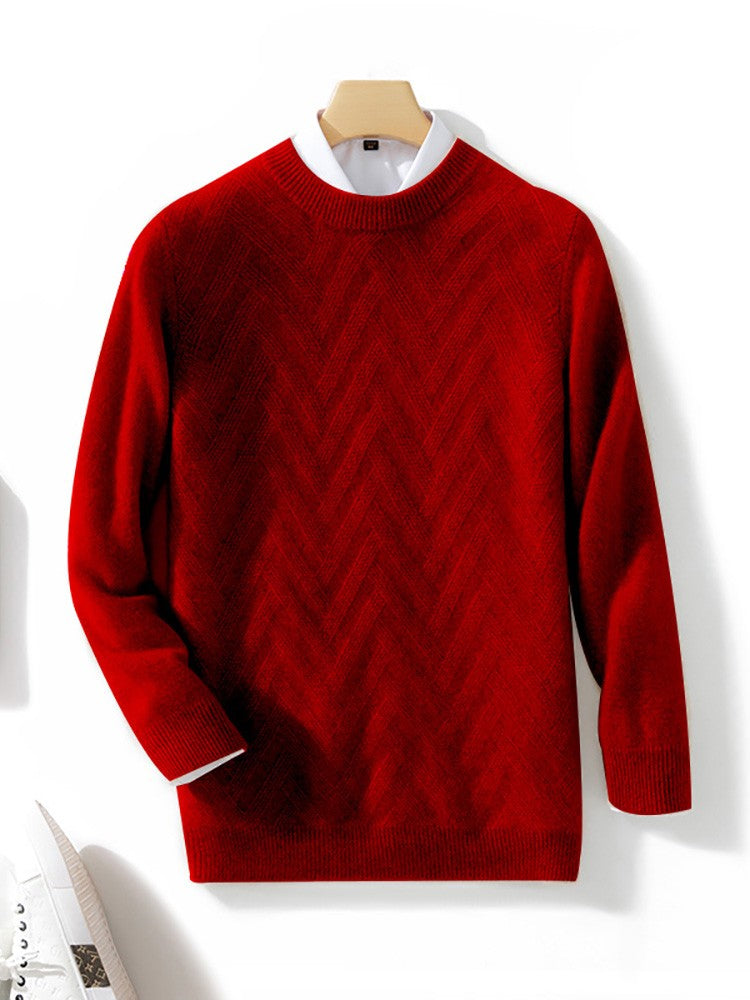 Men's Cashmere Sweater Autumn Winter  O-neck Long Sleeve Pullover  Casual Clothing 100% Merino Wool high-end Knitwear Top