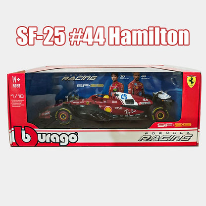 Novo 1:18 Bburago Ferrari 2025 F1 Sf-25 Hamilton #44 Leclerc #16 Liga Miniatura Die-Casting Modelo de Carro Presentes Brinquedos Personalizados Ornamento