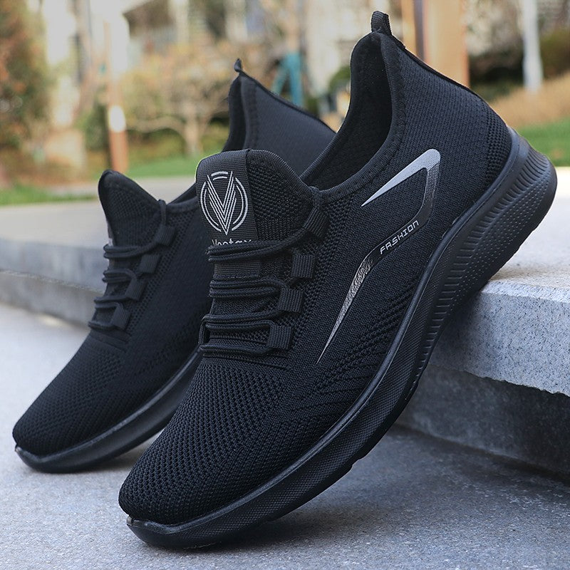 Sapatos Casuais Masculinos Sólidos com Cadarço, Sapatos Esportivos Leves para Homens, Sapatos Casuais Sólidos da Moda Adequados para Entusiastas de Caminhada de Lazer - Ideais para Leveza, Respirabilidade e Antiderrapantes, Adequados para Laze