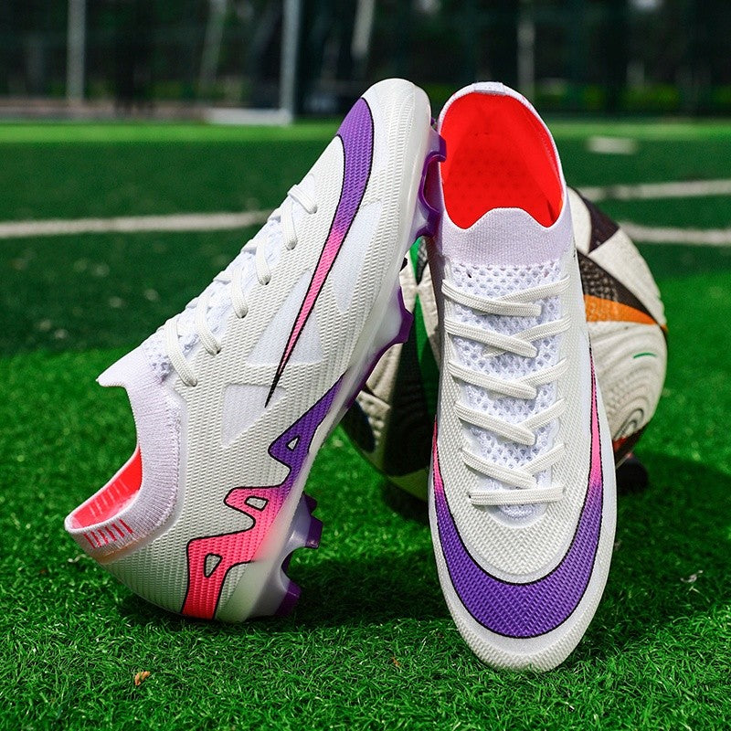 New Men Football Boots Long Spikes Ultralight Grass Cleats Match Indoor Breathable Soccer Shoes Sneakers Training Drop Shipping