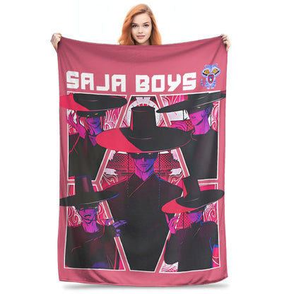 Huntrix Zoey Rumi Mira Blanket Cover Flannel KPop Demon Hunters Lightweight Throw Blankets for Outdoor Travel Bed Rug