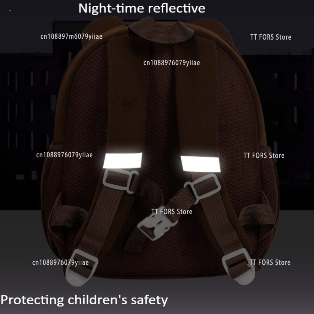 Cute Large Capacity Children's Backpack Cartoon Breathable Student Schoolbag Bear Animal Shaped Schoolbag Boys Girls Gift