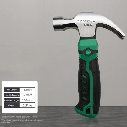 Martelo multifuncional de aço carbono novo para trabalhos com hardware, uso doméstico, martelo de unha, antiderrapante, à prova de choque, martelo de ajustador