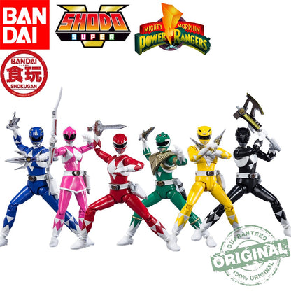 Em Estoque Bandai Original Shodo Super Kyouryuu Sentai Zyuranger Power Rangers Colecionáveis Bonecos de Ação Modelo de Brinquedo