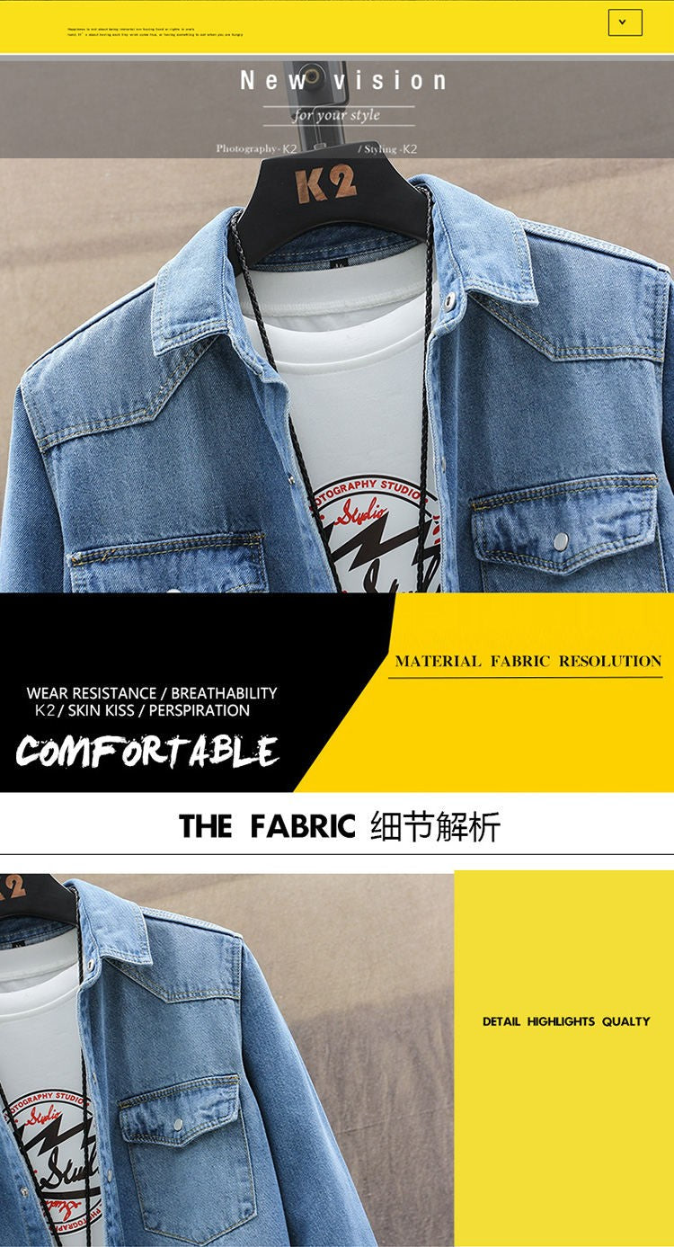 2025 Autumn New style high quality Denim shirts Men's fashion Casual Long Sleeve
