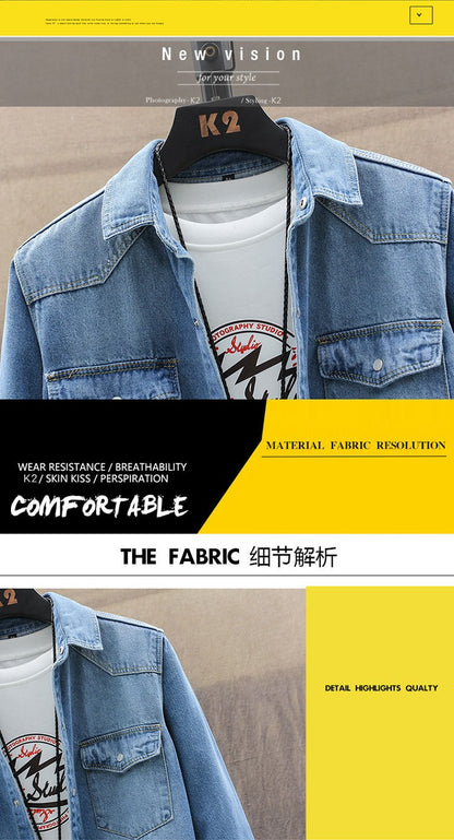 2025 Autumn New style high quality Denim shirts Men's fashion Casual Long Sleeve