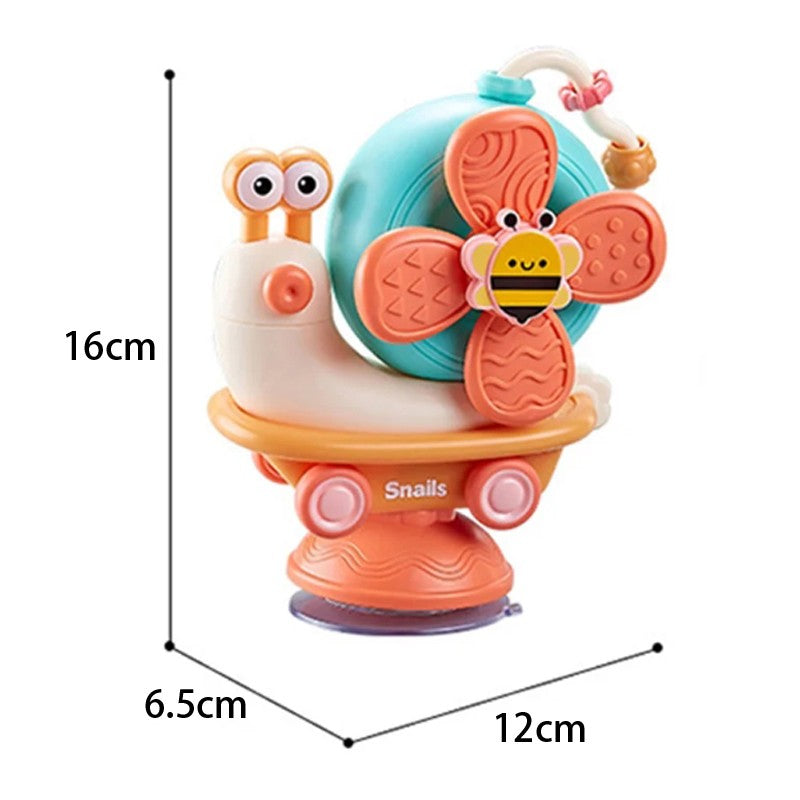 Brinquedo Giratório Caracol Destacável | Moinho de Vento com Ventosa e Brinquedo Sensorial para Carro – Jogo de Viagem Criativo para Habilidades Motoras Finas do Bebê de 0 a 12 Meses