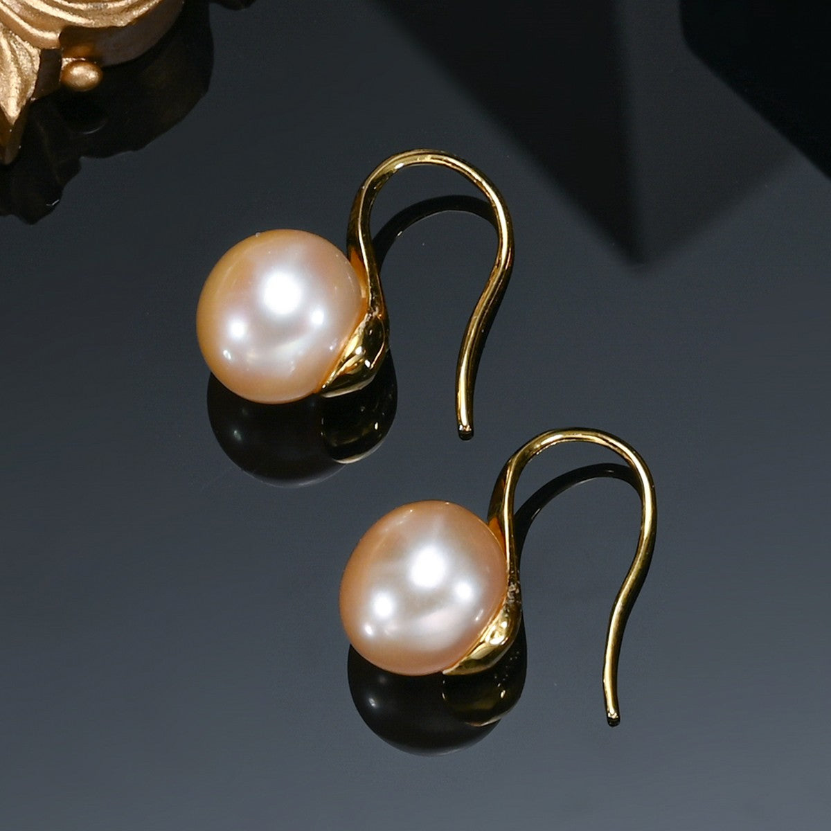 New Fine Grade AAAA Freshwater Pearl Earrings For Women Wedding Party Jewelry Earrings Black Pink White Purple 8-9mm Bread Round