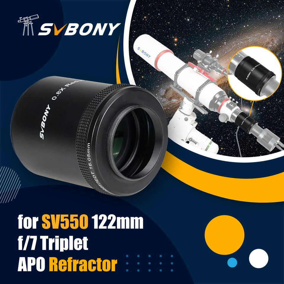 Svbony SV550 122mm Kits de Telescópio, F7 FPL51 Triplet APO com redutor de foco SV209, aquecedor de lente SV172, barra de alça SV211 203mm