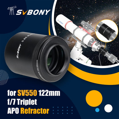 Svbony SV550 122mm Kits de Telescópio, F7 FPL51 Triplet APO com redutor de foco SV209, aquecedor de lente SV172, barra de alça SV211 203mm