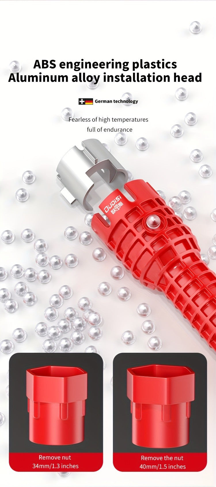 Chave de Grifo para Encanamento Pesado - Mandíbula Ajustável para Torneiras, Canos e Porcas em Espaços Apertados (10 Polegadas)