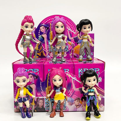 6 peças/conjunto Kpop Demon Hunters Figura Modelo de Brinquedo PVC Desenho Animado Periféricos de Jogos Decoração de Mesa Coleção de Figuras Modelo de Brinquedo para Crianças
