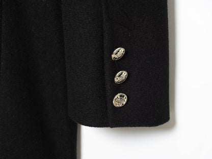 TFMLN 2025 Autumn Winter Women New Lapel Woolen Jacket Fashion Slim Fit Long Sleeved Double Breasted Ladies Casual Overcoat