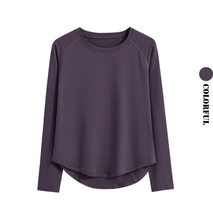 DRUR Long Sleeve Gym Top Women Breathable Quick Dry Workout Tshirt Loose Fit Running Tee Yoga Clothing Sportswear Activewear New